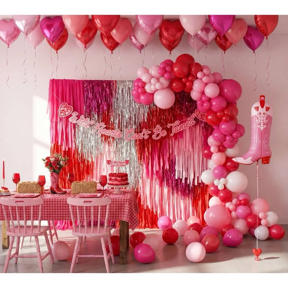 House of Party Wild Hearts Balloons Decor Kit Pink and Red 83ct